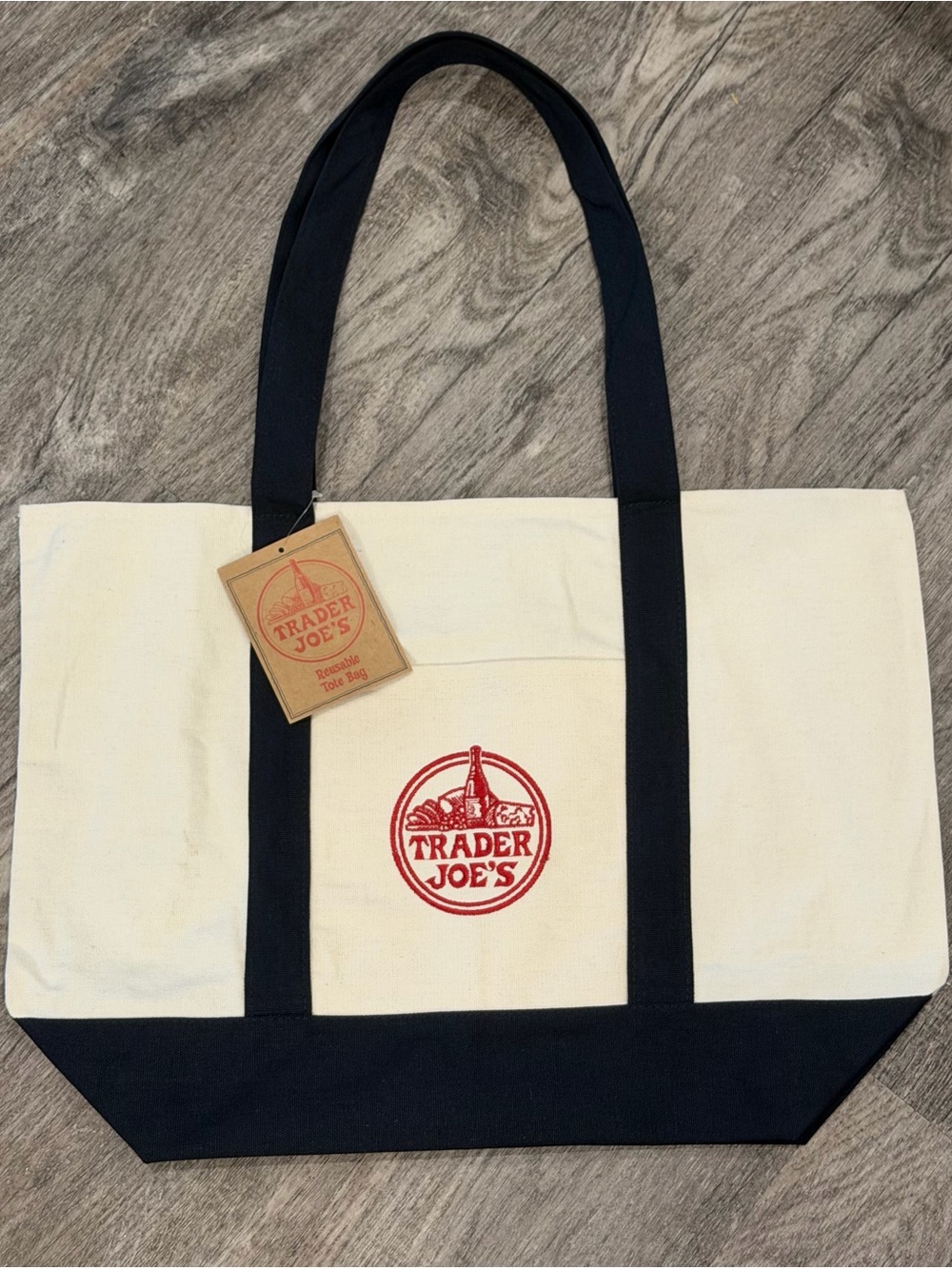 Trader Joe's Large Reusable Tote Bag - blue